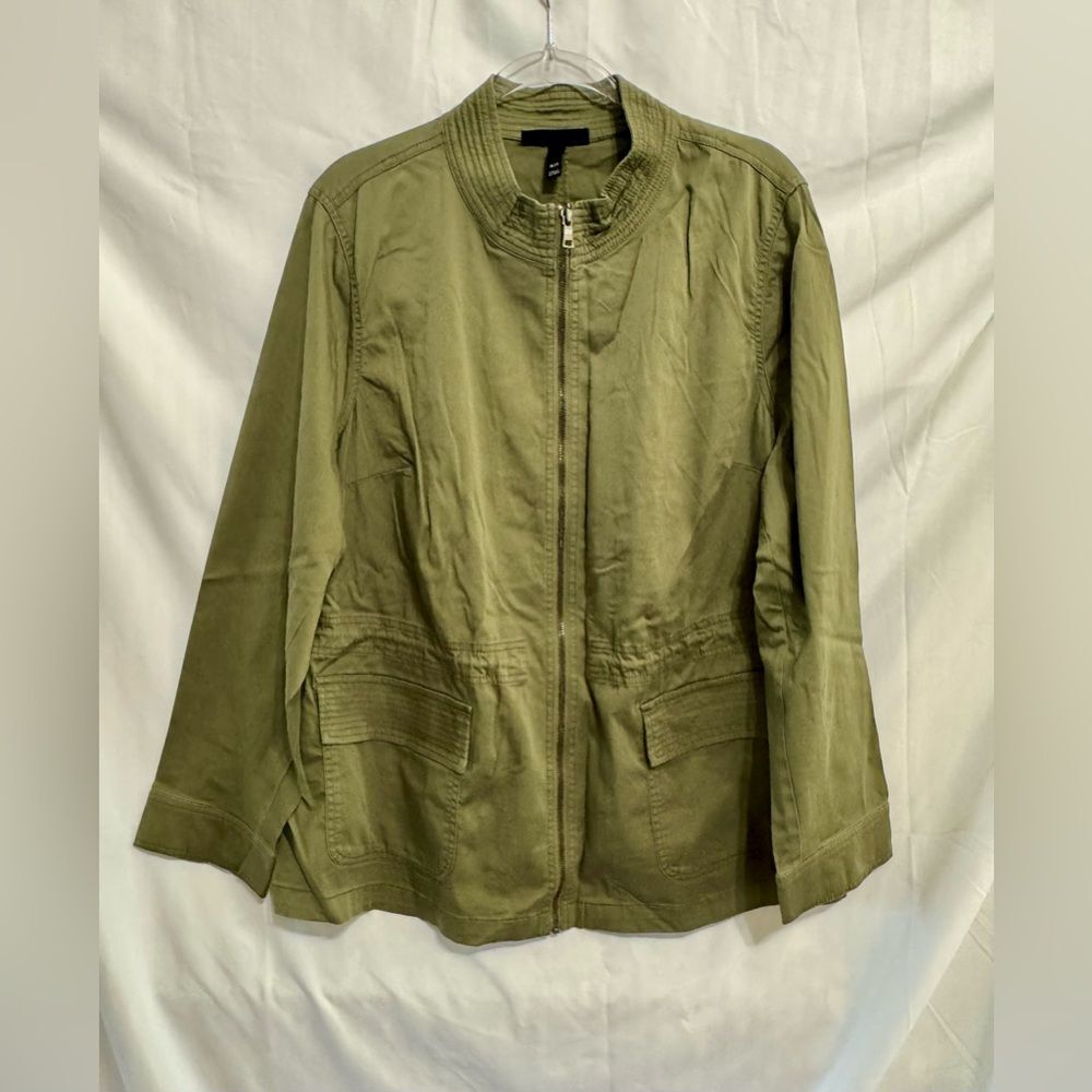 Lane-bryant Women's Khaki and Green Jacket